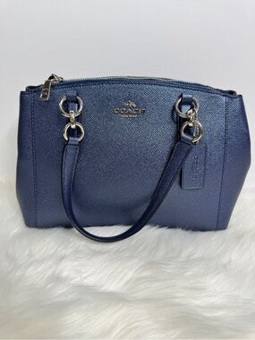 COACH Mini Christie Carryall Crossbody
Metallic Navy Crossgrain Leather